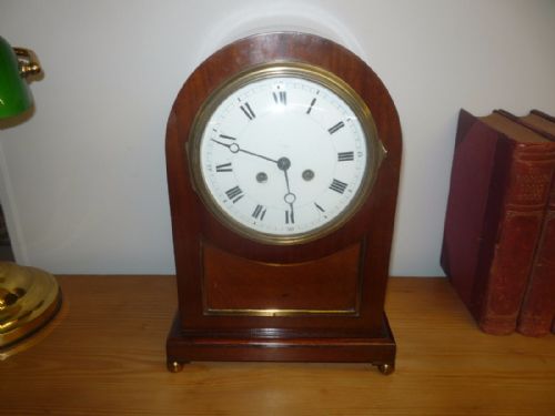 victorian mahogany mantel clock 8 day - CATEGORY: ANTIQUE CLOCKS - DATED VICTORIAN