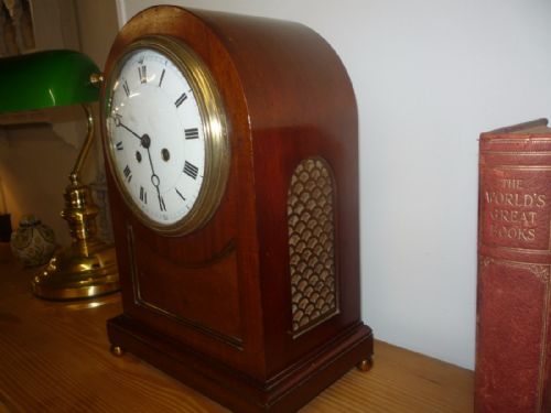 VICTORIAN MAHOGANY MANTEL CLOCK 8 DAY - ADDITIONAL PHOTO 3
