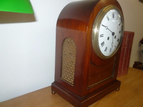 VICTORIAN MAHOGANY MANTEL CLOCK 8 DAY - ADDITIONAL PHOTO 4