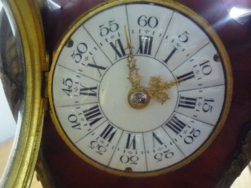 FRENCH RED TORTOISESHELL PETITE MANTEL CLOCK 8 DAY - ADDITIONAL PHOTO 1