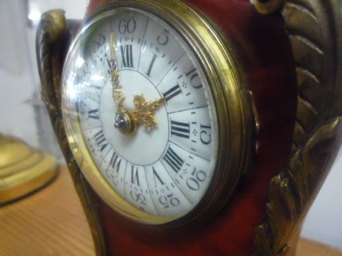 FRENCH RED TORTOISESHELL PETITE MANTEL CLOCK 8 DAY - ADDITIONAL PHOTO 2