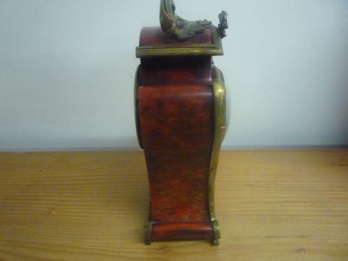 FRENCH RED TORTOISESHELL PETITE MANTEL CLOCK 8 DAY - ADDITIONAL PHOTO 6