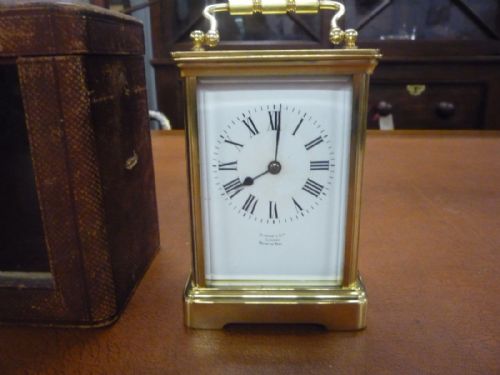striking carriage clock 'harrods ltd london made in paris' - CATEGORY: ANTIQUE CLOCKS - DATED 1890