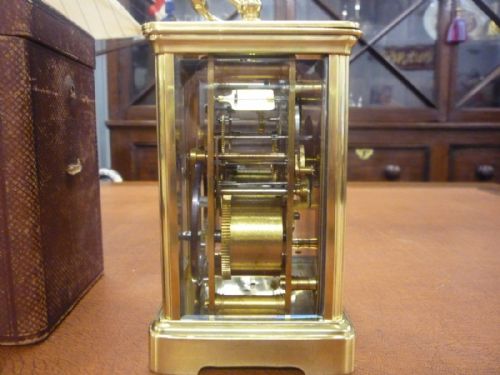 STRIKING CARRIAGE CLOCK 'HARRODS LTD LONDON MADE IN PARIS' - ADDITIONAL PHOTO 3