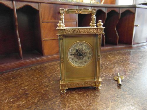french victorian 8 day carriage clock - CATEGORY: ANTIQUE CLOCKS - DATED VICTORIAN