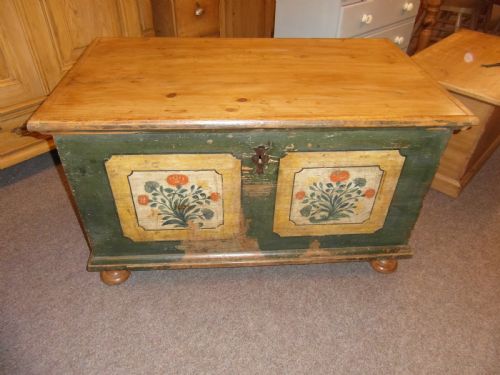 antique dowry pine chest - CATEGORY: ANTIQUE CHESTS - DATED 19TH CENTURY