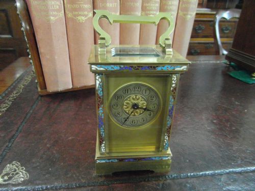 VICTORIAN FRENCH CHAMPLEVE CARRIAGE CLOCK - ADDITIONAL PHOTO 7