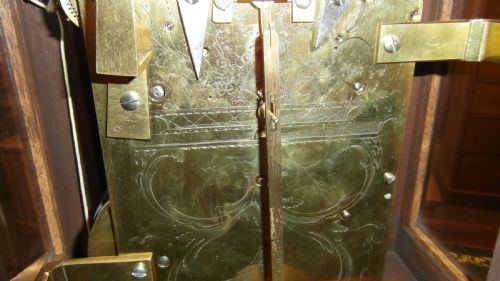 GEORGIAN BRACKET CLOCK TRIPLE FUSEE 8 BELLS - ADDITIONAL PHOTO 7