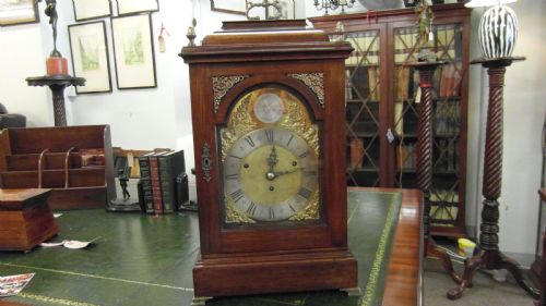 GEORGIAN BRACKET CLOCK TRIPLE FUSEE 8 BELLS - ADDITIONAL PHOTO 14