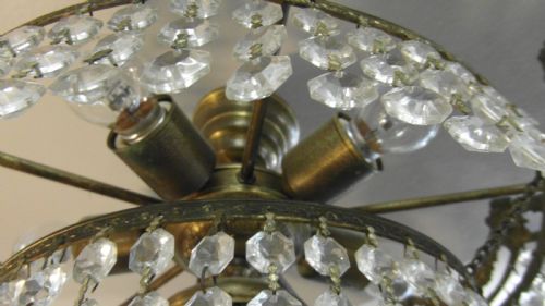ART DECO PERIOD CUT GLASS CHANDALIER - ADDITIONAL PHOTO 3