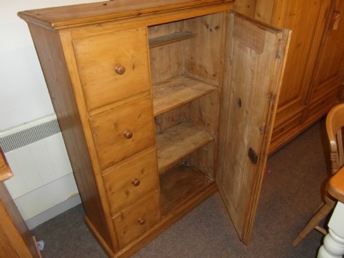 ANTIQUE PINE LARDER CABINET - ADDITIONAL PHOTO 1