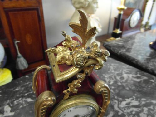FRENCH ROCOCO TORTOISESHELL MANTLE CLOCK - ADDITIONAL PHOTO 3