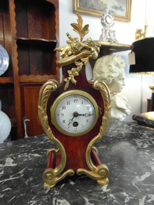FRENCH ROCOCO TORTOISESHELL MANTLE CLOCK - ADDITIONAL PHOTO 7