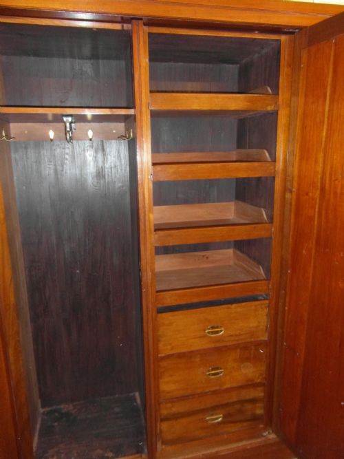 ART NOUVEAU MAHOGANY WARDROBE LINEN PRESS - ADDITIONAL PHOTO 2
