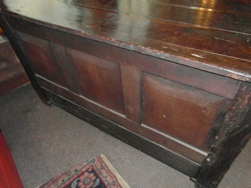 ANTIQUE OAK MULE CHEST COFFER - ADDITIONAL PHOTO 5
