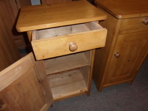 PAIR VICTORIAN PINE BEDSIDE CABINETS - ADDITIONAL PHOTO 1