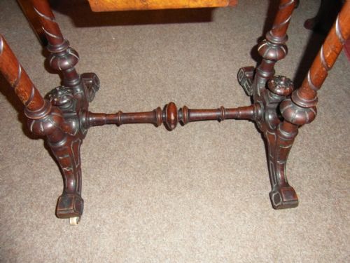 EARLY VICTORIAN BURR WALNUT SEWING WORK TABLE - ADDITIONAL PHOTO 1