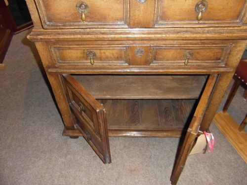 ANTIQUE JACOBEAN STYLE OAK CHEST ON CHEST DRAWERS - ADDITIONAL PHOTO 1