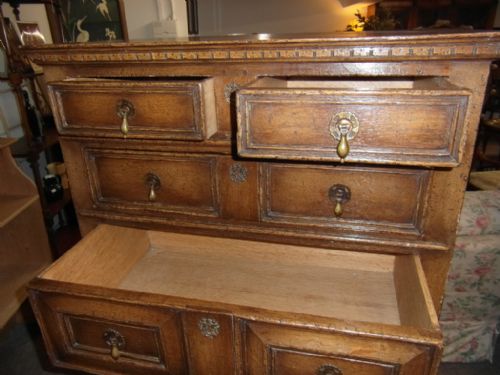 ANTIQUE JACOBEAN STYLE OAK CHEST ON CHEST DRAWERS - ADDITIONAL PHOTO 2