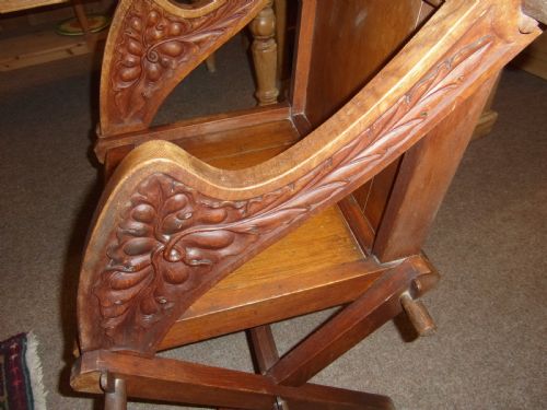 ANTIQUE PAIR GLASTONBURY OAK CHAIRS - ADDITIONAL PHOTO 4