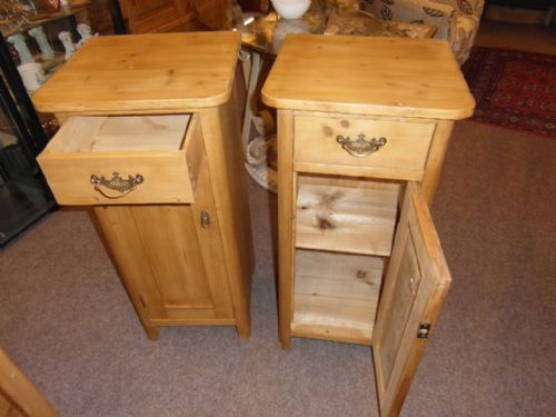 PAIR VICTORIAN PINE BEDSIDE CABINETS - ADDITIONAL PHOTO 1