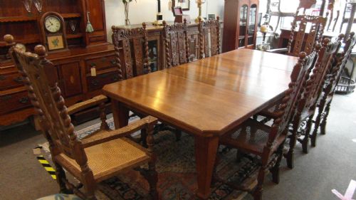 ANTIQUE CARVED DINING CHAIRS SET OF EIGHT - ADDITIONAL PHOTO 2