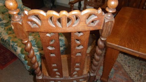 ANTIQUE CARVED DINING CHAIRS SET OF EIGHT - ADDITIONAL PHOTO 5