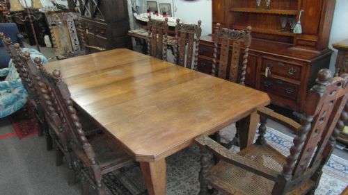 ANTIQUE CARVED DINING CHAIRS SET OF EIGHT - ADDITIONAL PHOTO 6