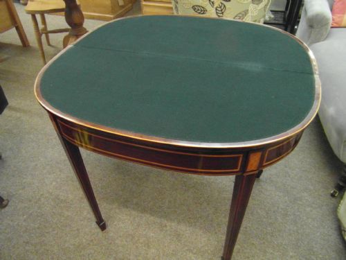 REGENCY MAHOGANY INLAID CARD TABLE - ADDITIONAL PHOTO 3