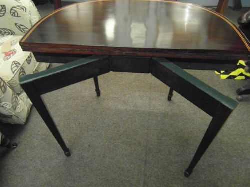 REGENCY MAHOGANY INLAID CARD TABLE - ADDITIONAL PHOTO 4
