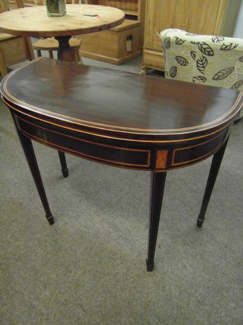 REGENCY MAHOGANY INLAID CARD TABLE - ADDITIONAL PHOTO 5