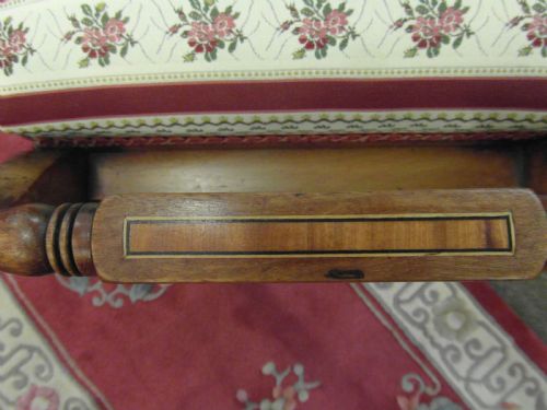 ANTIQUE INLAID EDWARDIAN PIANO STOOL - ADDITIONAL PHOTO 2