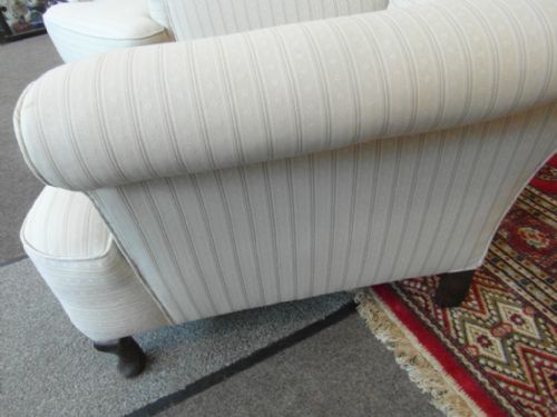PAIR OF HOWARD AND SONS STYLE ARMCHAIRS - ADDITIONAL PHOTO 5