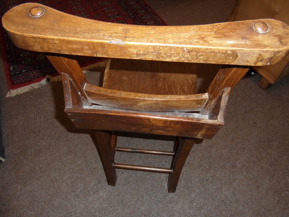 Pair of Victorian Elm Chapel Chairs View II