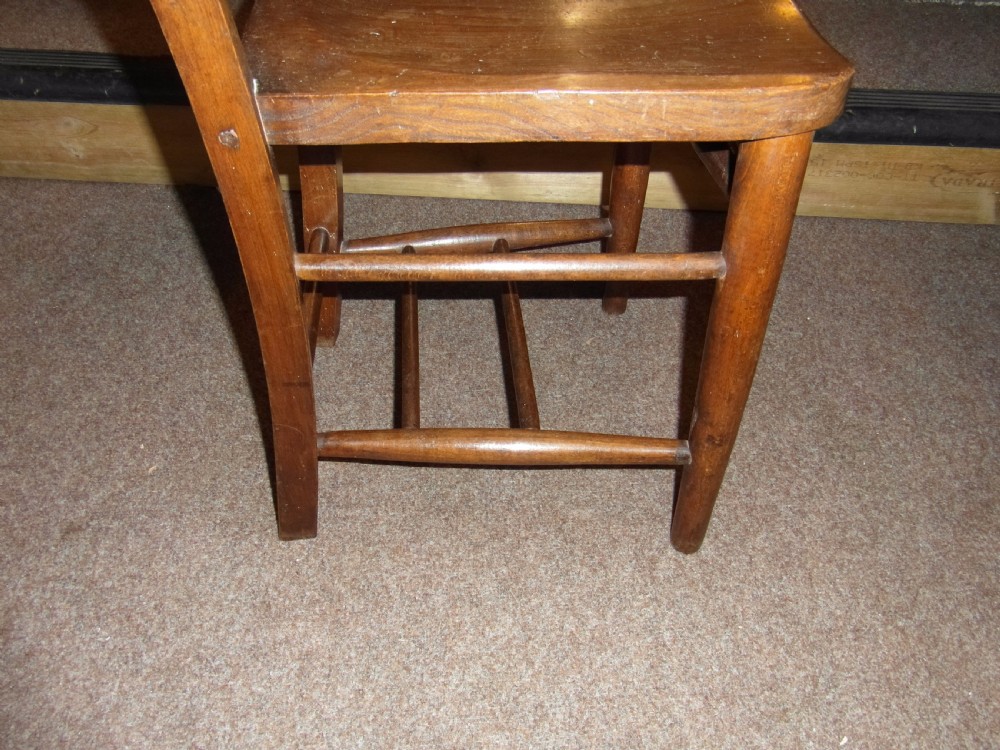 Pair of Victorian Elm Chapel Chairs View III