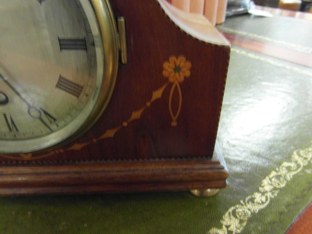 Harrods Mahogany Inlaid Mantle Clock View II