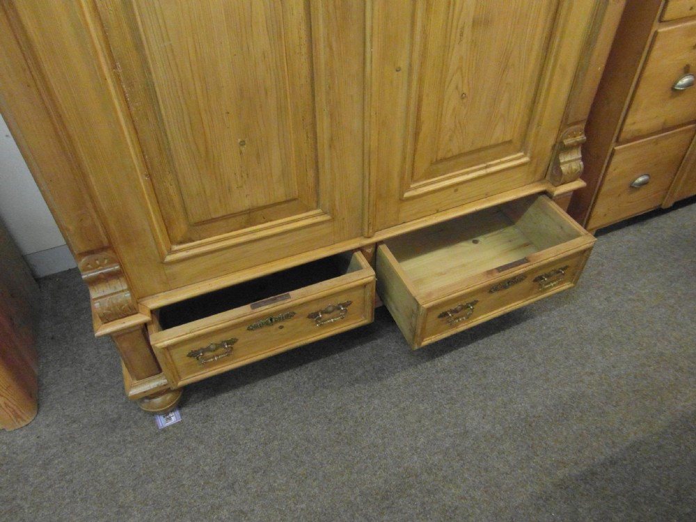 Antique Pine Double Wardrobe View IV