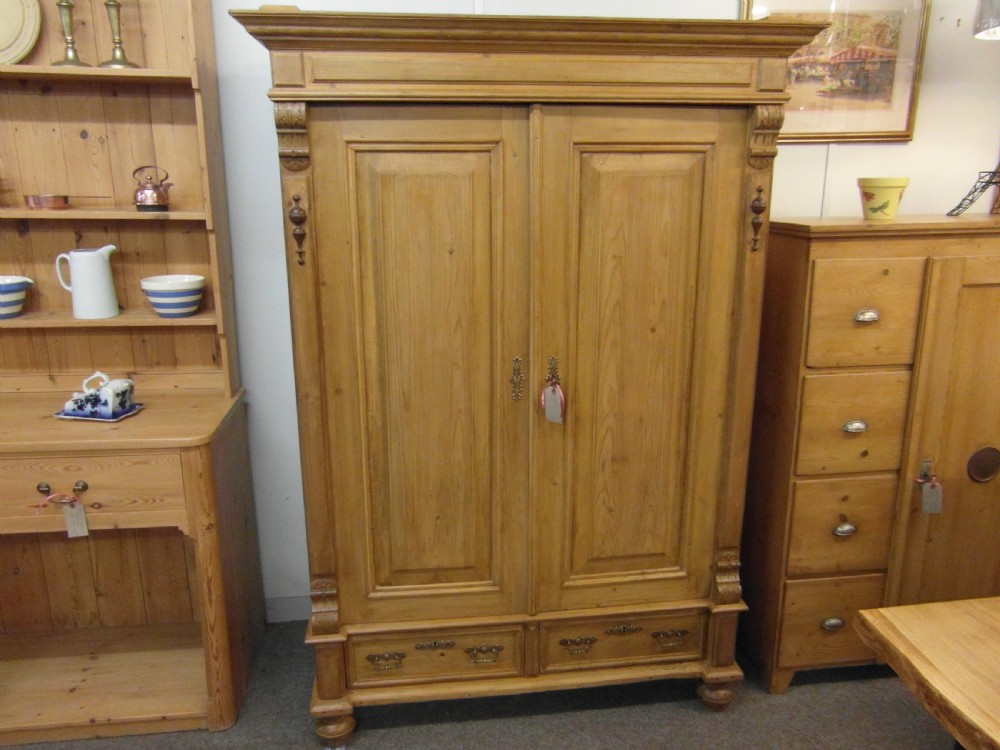 Antique Pine Double Wardrobe View V