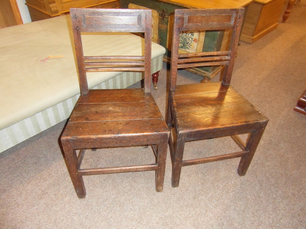 Pair of English Oak Country Chairs 17th Century