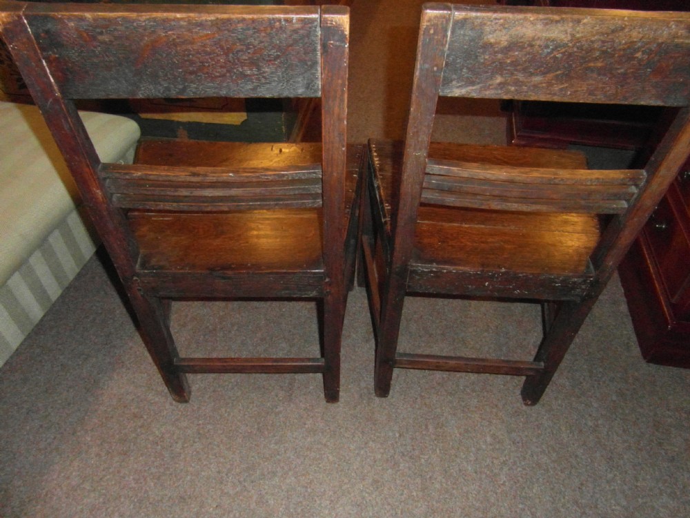 Pair of English Oak Country Chairs 17th Century View VII