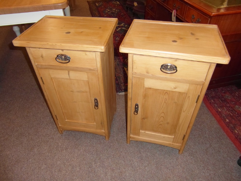 Antique Pair Pine Pot Cupboards