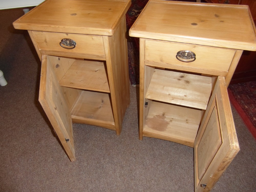 Antique Pair Pine Pot Cupboards View II