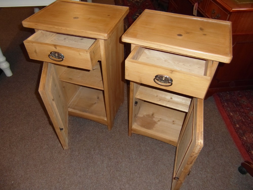 Antique Pair Pine Pot Cupboards View III