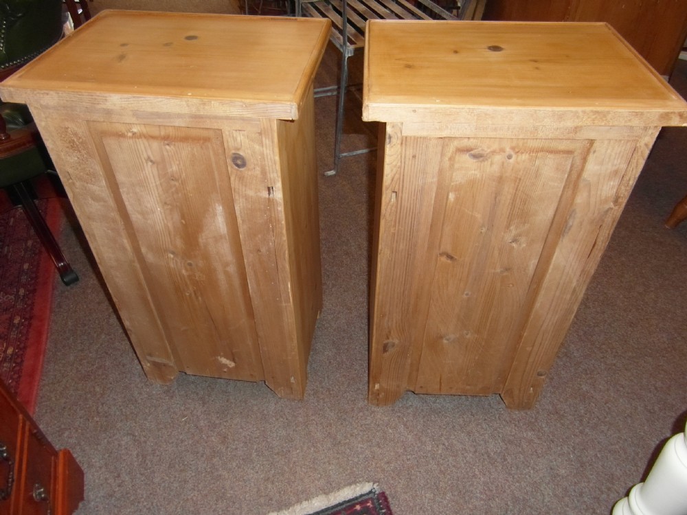 Antique Pair Pine Pot Cupboards View V