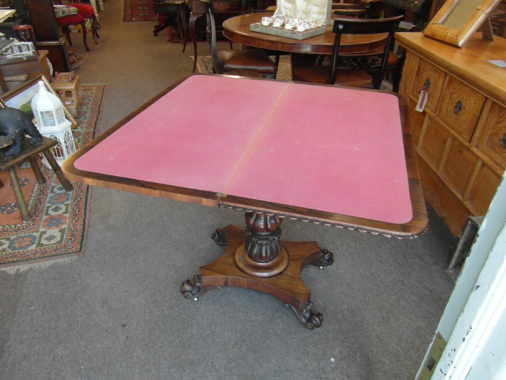 William IV Rosewood Card Table View VI