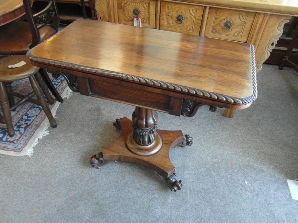 William IV Rosewood Card Table View IX