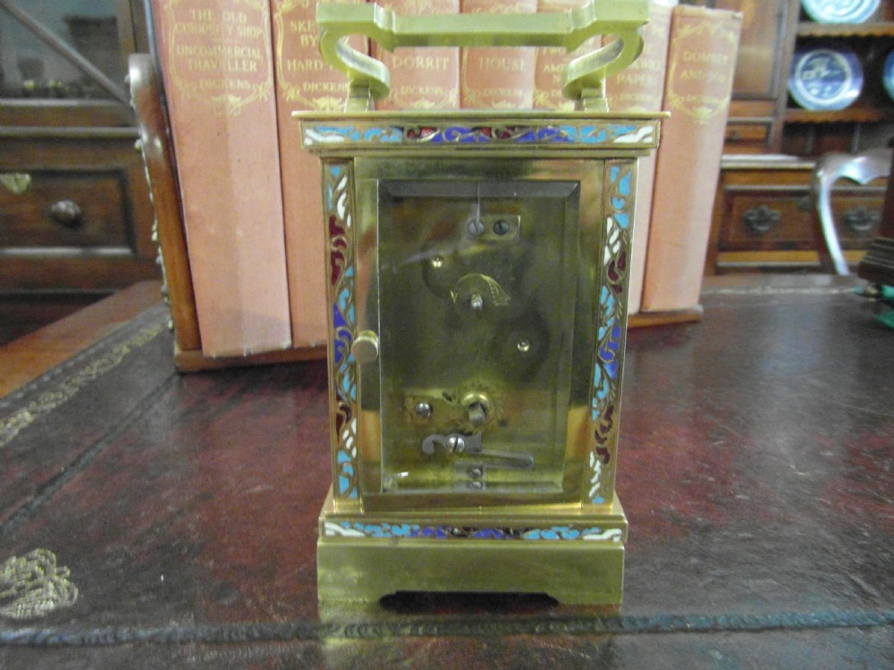 Victorian French Champleve Carriage Clock View V
