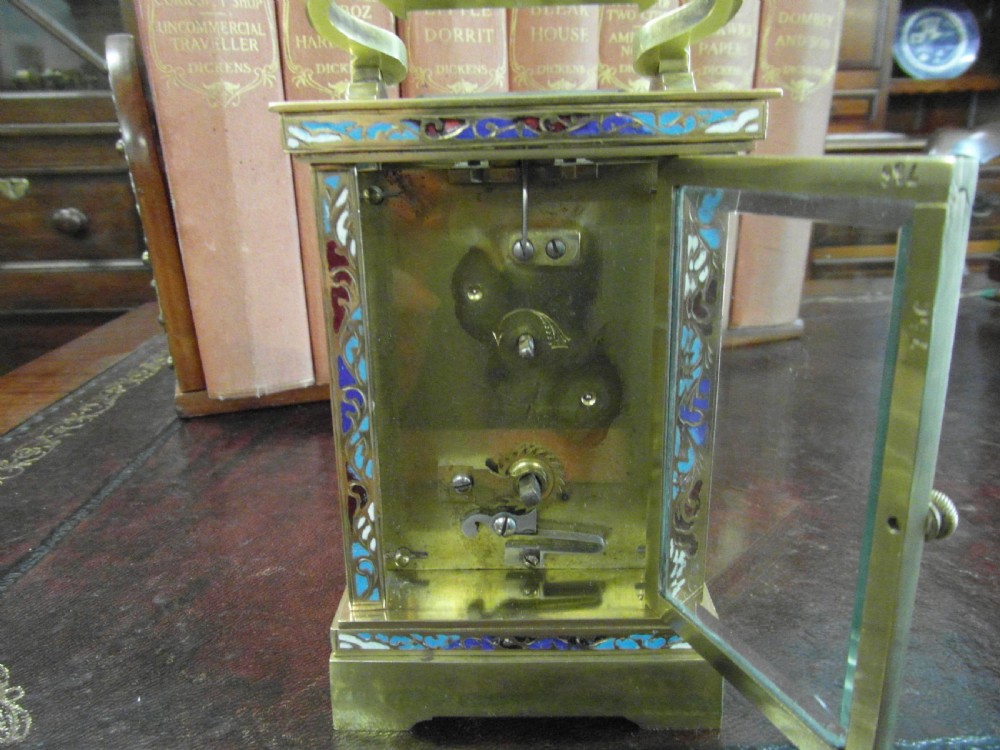 Victorian French Champleve Carriage Clock View VI