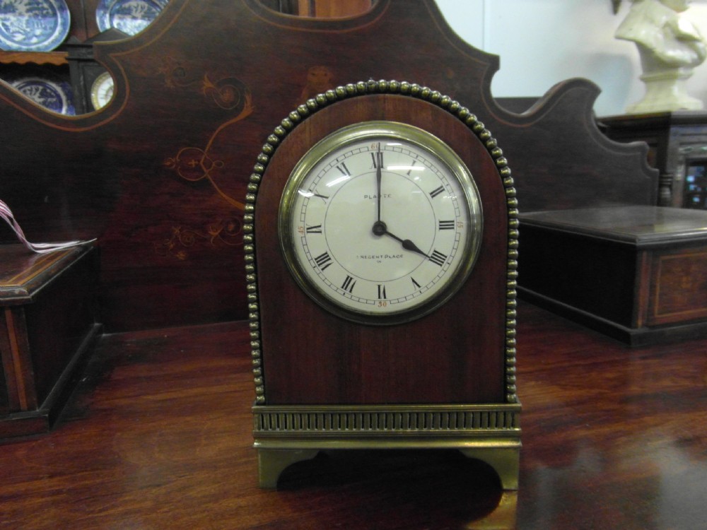 Edwardian Mahogany and Brass 8 Day timepiece