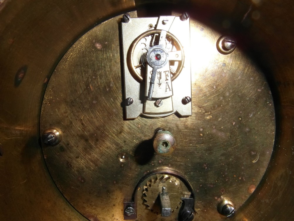 Edwardian Mahogany and Brass 8 Day timepiece View V